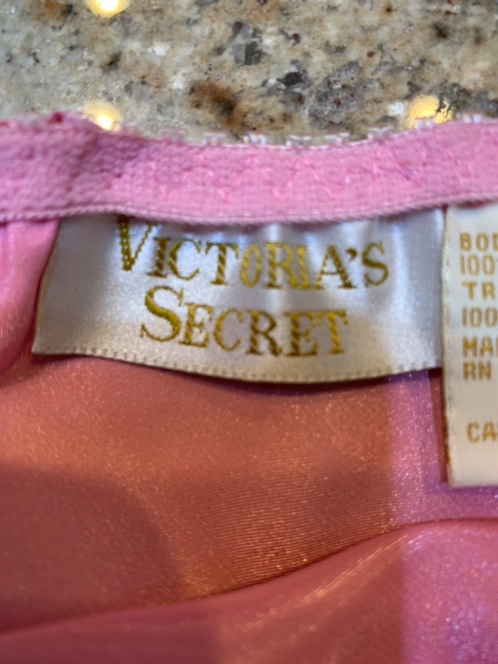 Vintage Victoria's Secret Gold Label Half Slip Small Satin Pink Black Lace - Picture 8 of 11